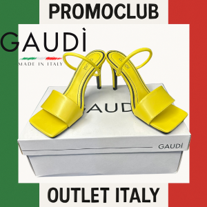 Дамски сандали Gaudì,жълти,50 % естествена кожа, 50% еко кожа,височина на тока 8 см,номер 35, Италия